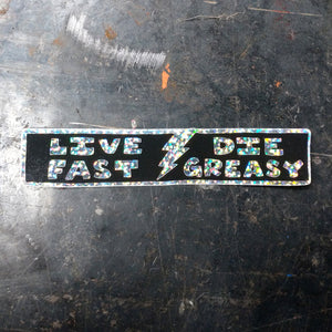 Live Fast (metal flake decal)